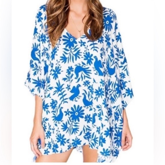 Show Me Your Mumu Peta Tunic Senorita Bluebird Caftan Style Small Beach Boho GUC - Picture 1 of 8